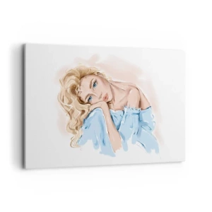 Canvastavla - Bild på duk - Drömmande i blått - 120x80 cm