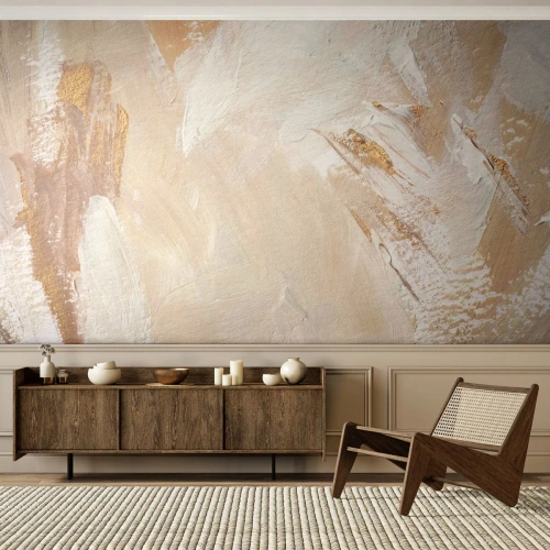 Fototapet Premium Canvas - Pastellfärgad komposition - Minimalistisk, Ljus, Bit - 100x70 cm