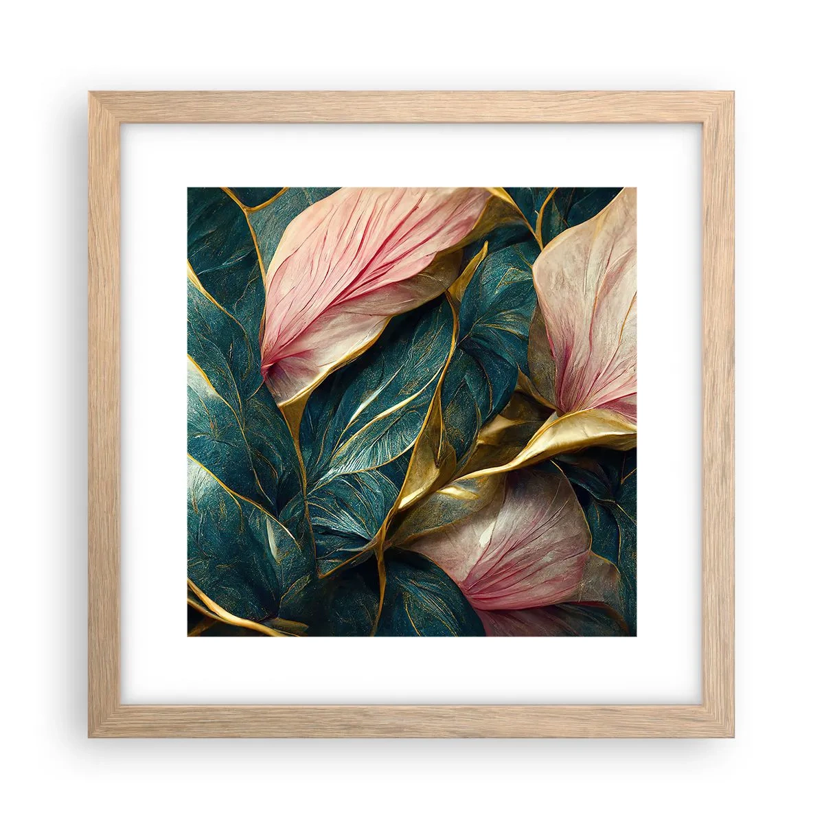 Affisch i ram av ljusek - Naturlig elegans och stil - 30x30 cm
