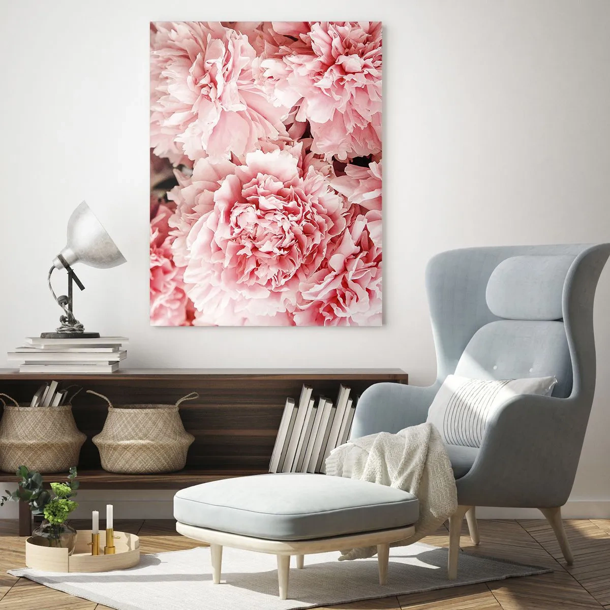Glastavla - Bild på glas - Rosa dröm - 50x70 cm