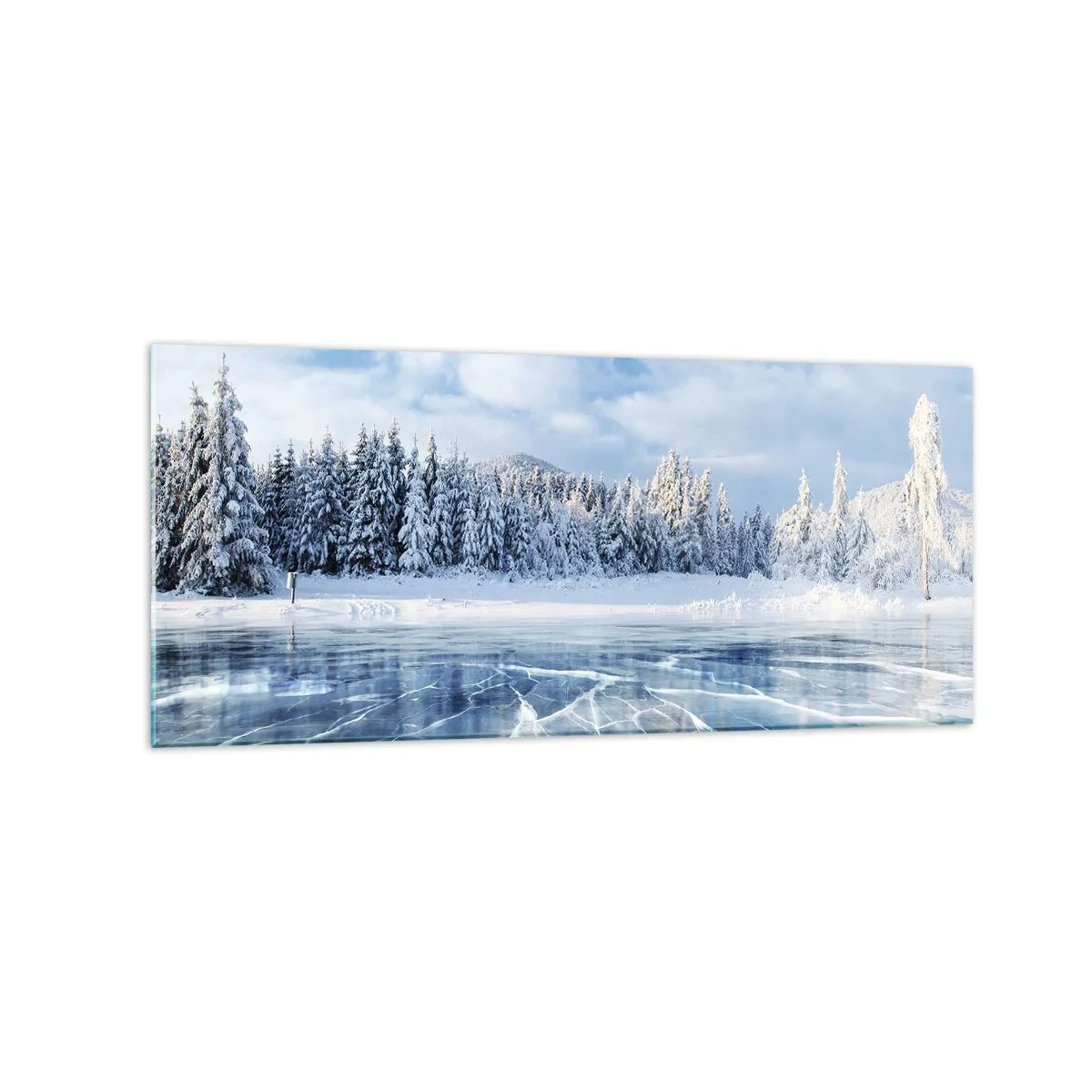 Glastavla - Bild på glas - Bedårande och kristallisk vy - 120x50 cm