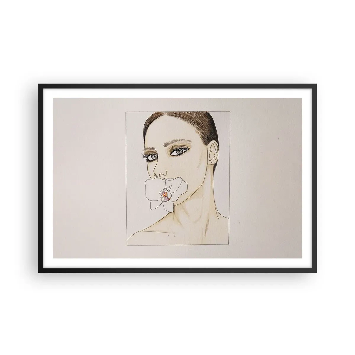 Affisch i svart ram - Elegansens och skönhetens symbol - 91x61 cm