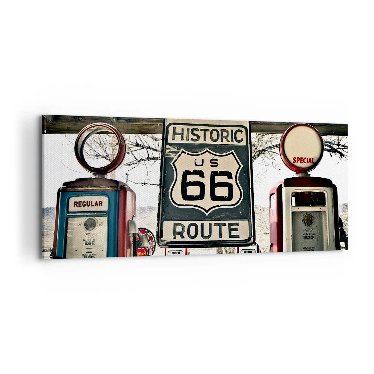Canvastavla - Bild på duk - Amerikansk retroresa - 100x40 cm