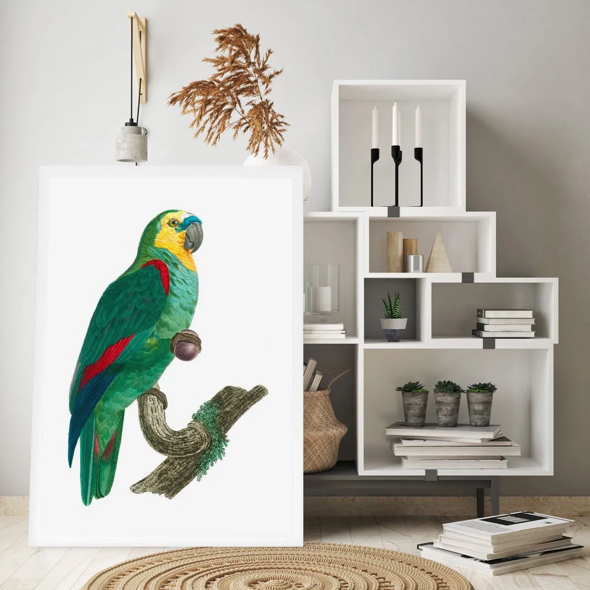 Affisch - Porträtt av papegoja - 40x50 cm
