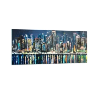 Glastavla - Bild på glas - Ljuskaskad - 100x40 cm