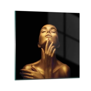 Glastavla - Bild på glas - Som guldsilke - 40x40 cm