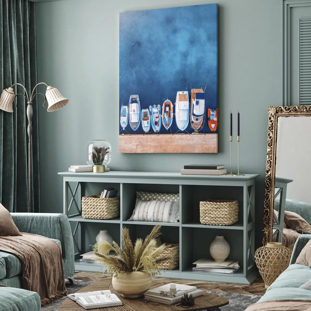 Canvastavla - Bild på duk - I en rad - 45x80 cm
