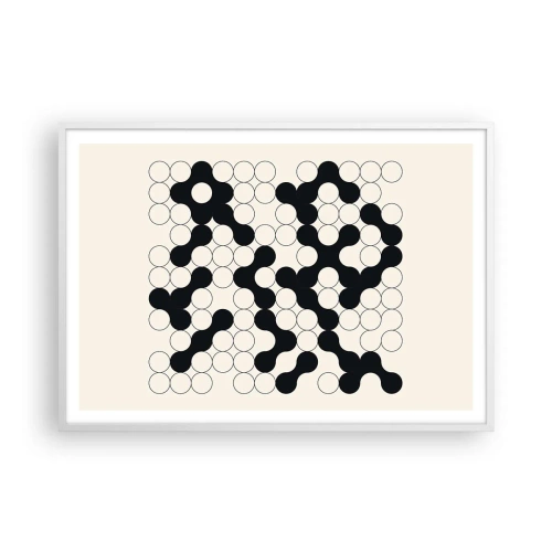 Affisch i vit ram - Kinesiskt spel - variation - 100x70 cm