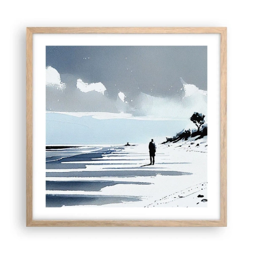 Affisch i ram av ljusek - Ensam - 50x50 cm