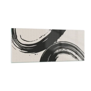 Glastavla - Bild på glas - Svepande och cirkulärt - 100x40 cm