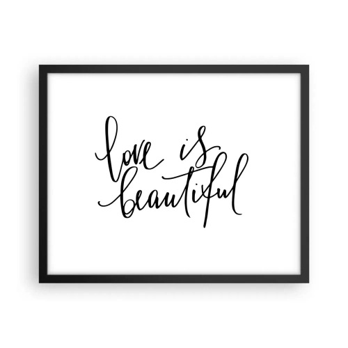 Affisch i svart ram - Läs och upprepa - 50x40 cm