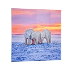 Glastavla - Bild på glas - Det räcker med familjevärme - 50x50 cm