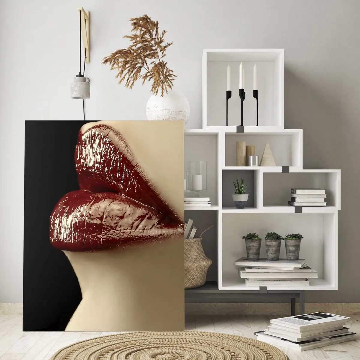 Glastavla - Bild på glas - Karminets sensualitet och glans - 80x120 cm