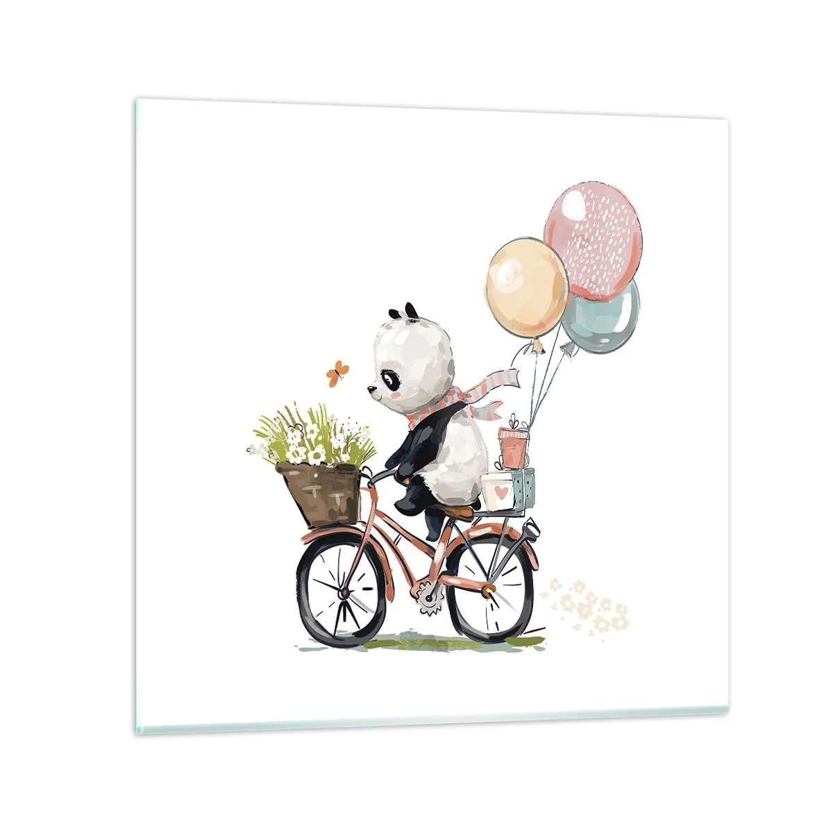 Glastavla - Bild på glas - Lycklig dag - 30x30 cm