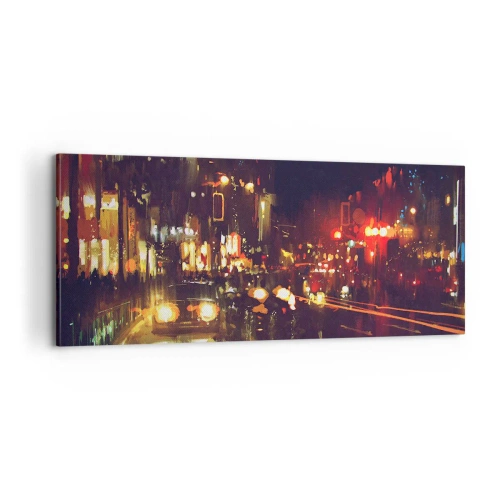 Canvastavla - Bild på duk - Doppad i nattljuset - 100x40 cm