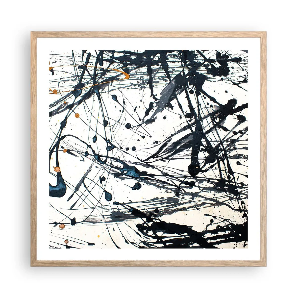 Affisch i ram av ljusek - Expressionistisk abstraktion - 60x60 cm