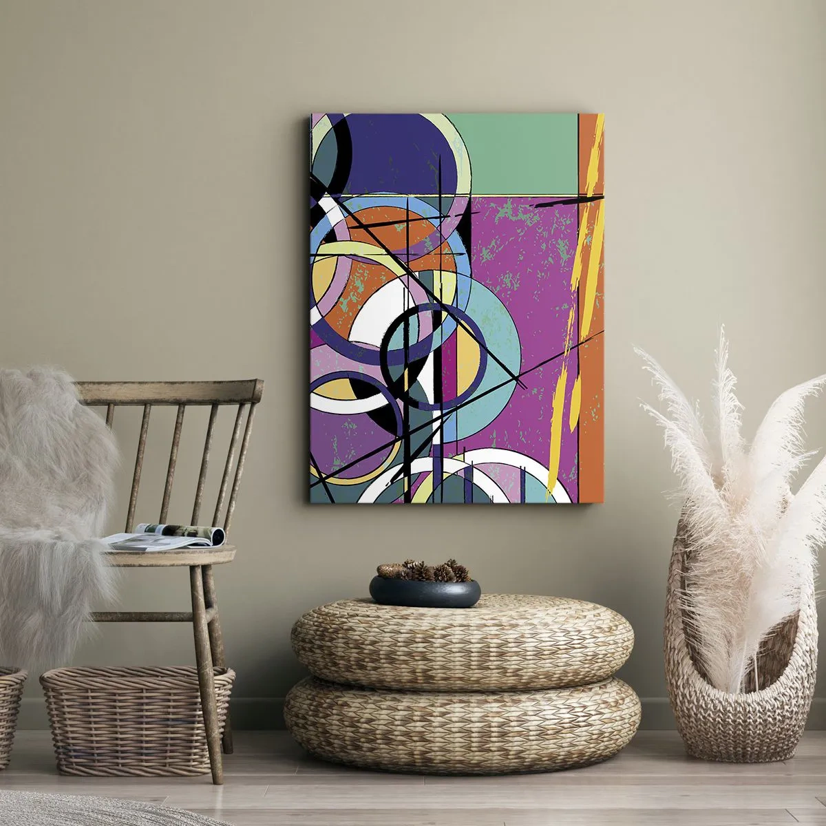 Canvastavla - Bild på duk - Hjul efter hjul - 65x120 cm