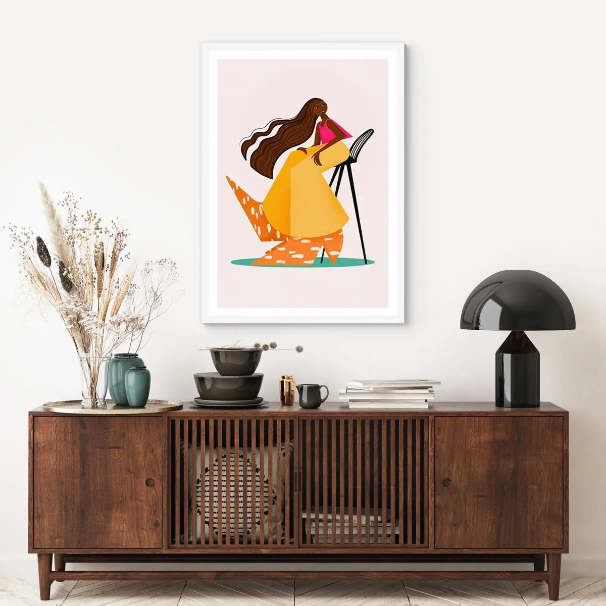 Affisch i vit ram - Modet är också kul - 70x100 cm