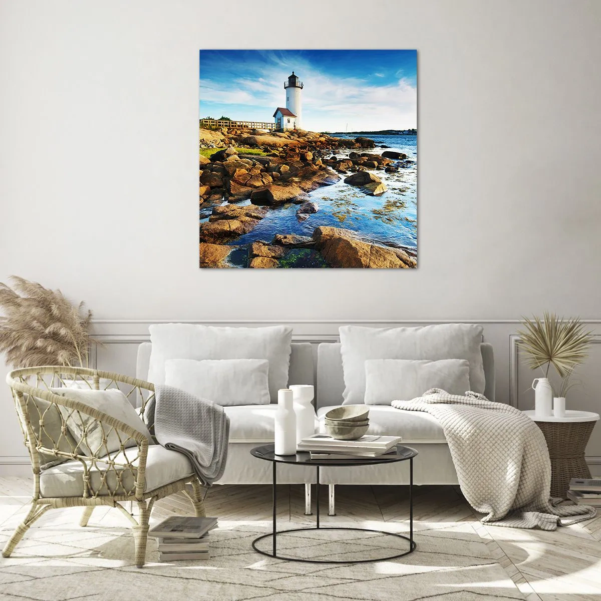 Glastavla - Bild på glas - Kom lyckligt tillbaka, jag väntar - 50x50 cm