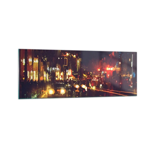 Glastavla - Bild på glas - Doppad i nattljuset - 140x50 cm