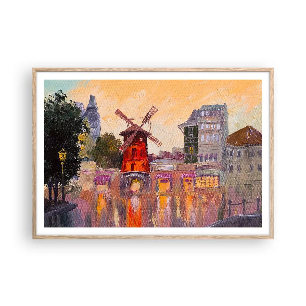 Affisch i ram av ljusek - Ikoner av Paris – Moulin Rouge - 100x70 cm