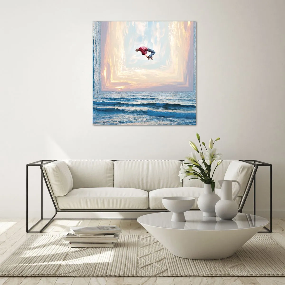 Glastavla - Bild på glas - Till en annan dimension - 60x60 cm