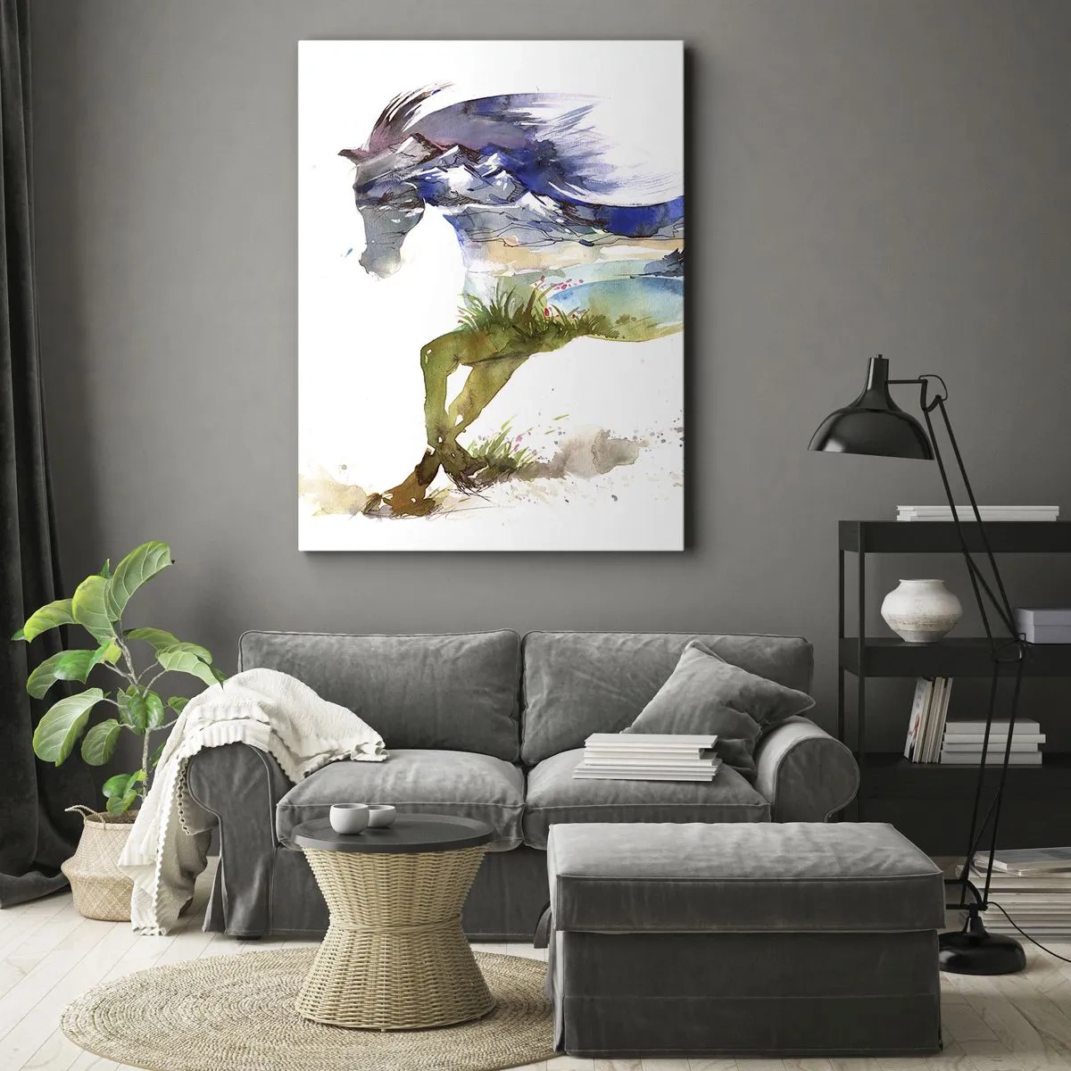 Canvastavla - Bild på duk - Från ängen till himlen - 45x80 cm