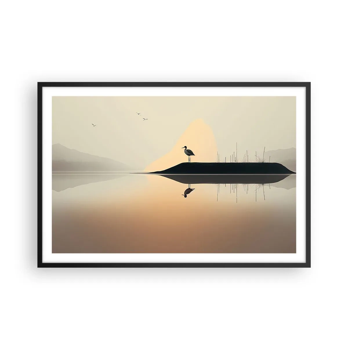 Affisch i svart ram - Herre på sjön - 91x61 cm