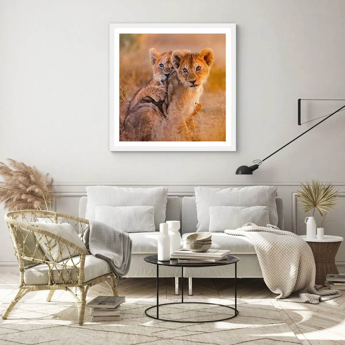 Affisch i vit ram - Stör inte! Vi har kul - 30x30 cm