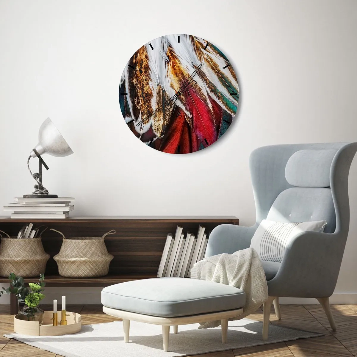 Väggklocka - Klocka på glas - flyghemligheter - 40x40 cm