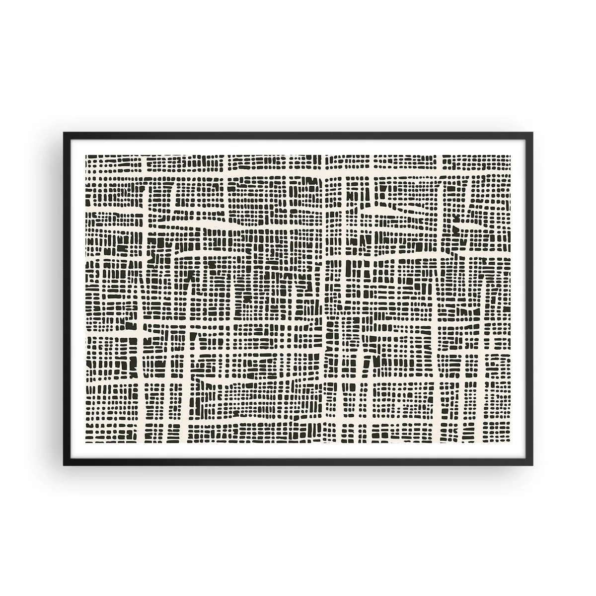 Affisch i svart ram - Vävd komposition - 100x70 cm