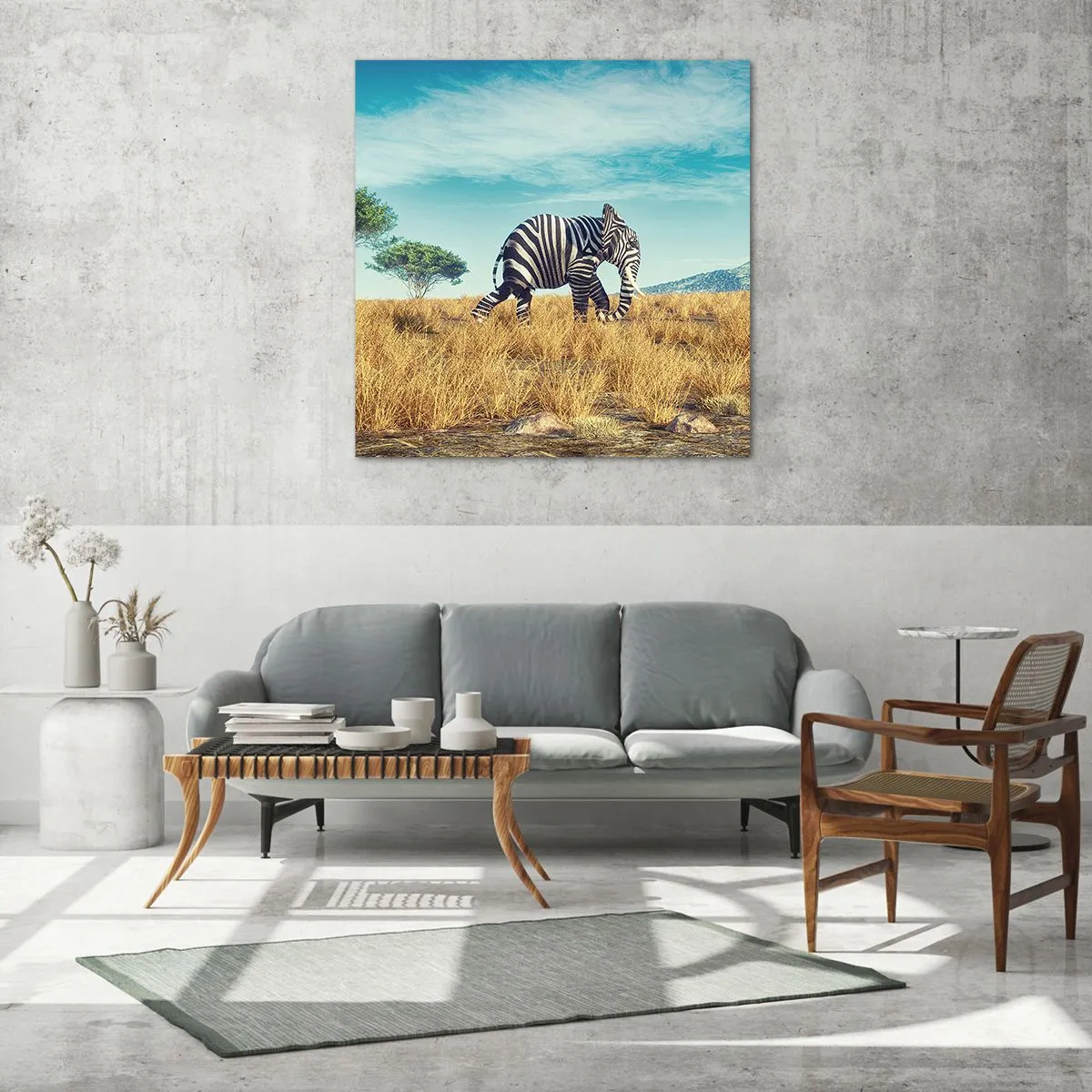 Glastavla - Bild på glas - Grått är ute - 40x40 cm