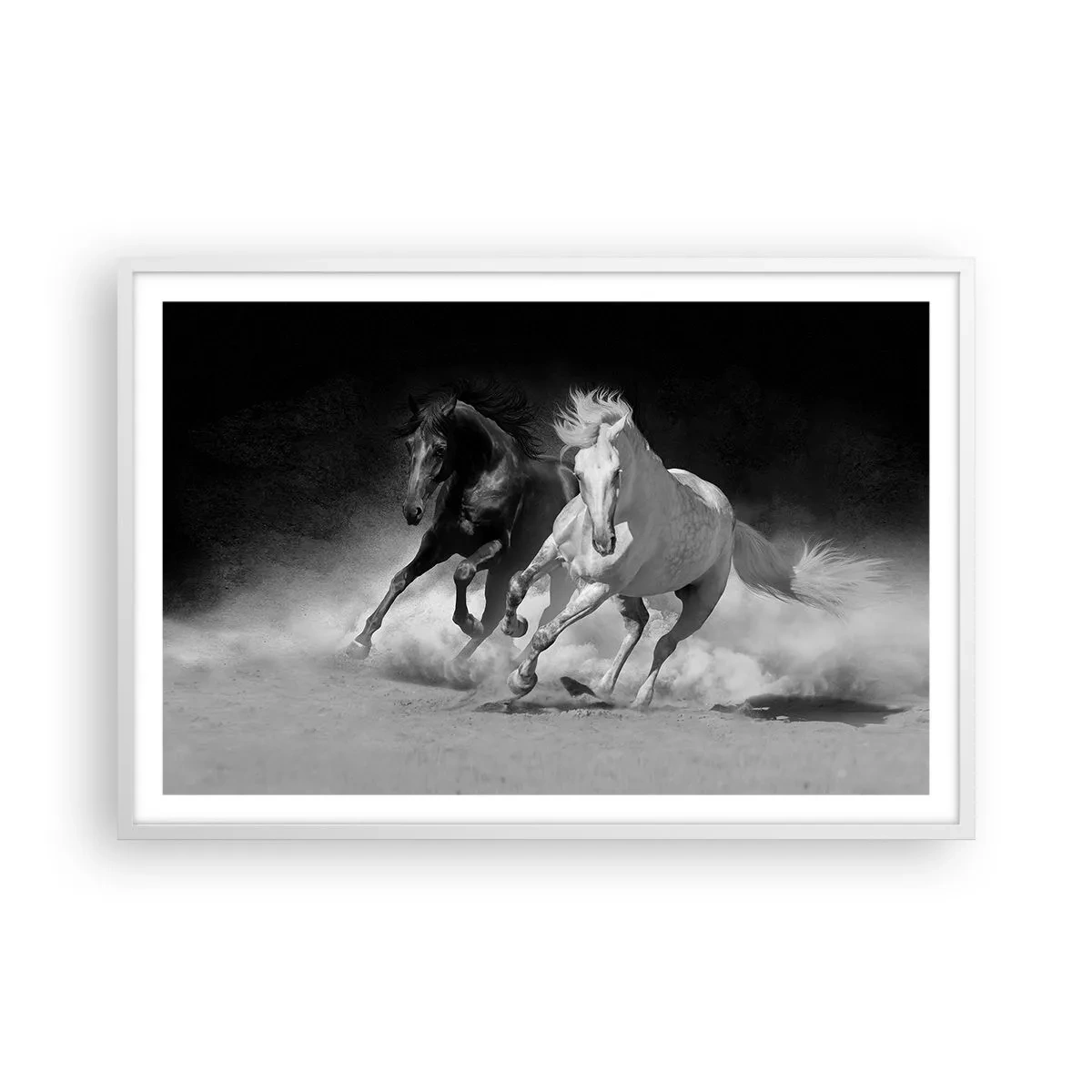Affisch i vit ram - Frihetens galopp - 91x61 cm