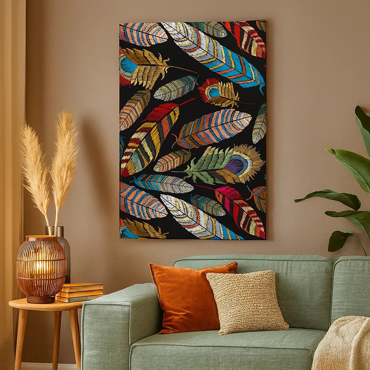 Canvastavla - Bild på duk - Fågelkarneval - 50x70 cm