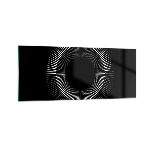 Glastavla - Bild på glas - Svart sol - 100x40 cm