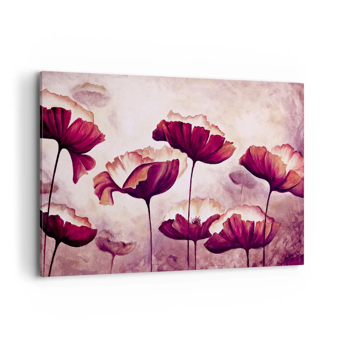 Canvastavla - Bild på duk - Röd och vit flinga - 120x80 cm