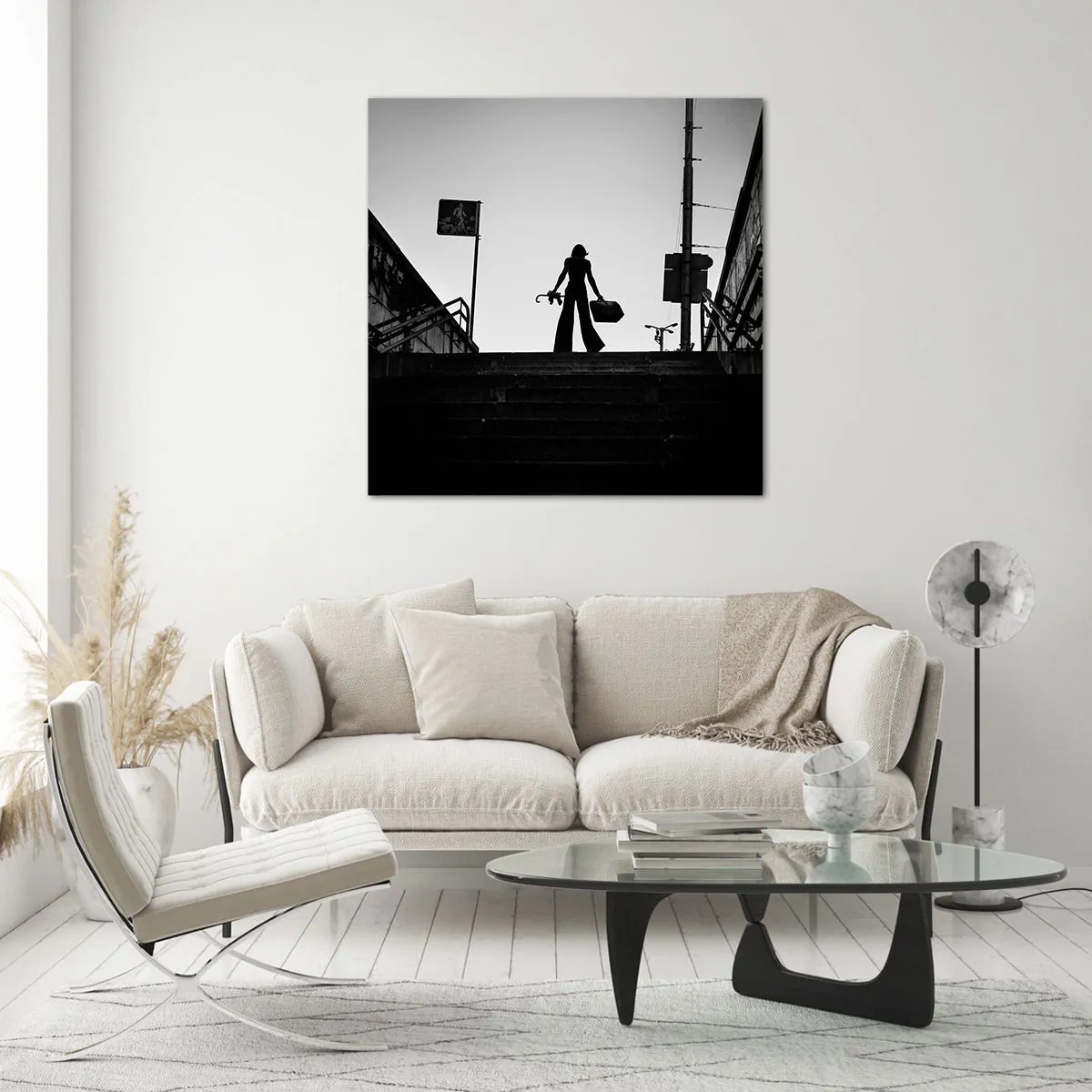 Glastavla - Bild på glas - Stadsvandring - 50x50 cm