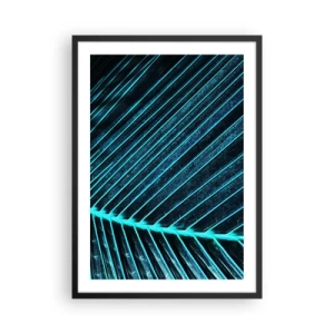 Affisch i svart ram - Abstrakt bladstruktur i neonfärger - 50x70cm - Grön textur - Modern väggdekoration för vardagsrum och sovrum ARTTOR