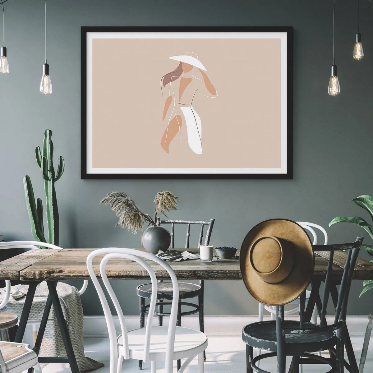 Affisch i svart ram - Mode är lek - 70x50 cm