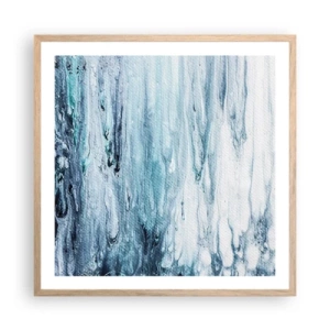 Affisch i ram av ljusek - Blåa istappar - 60x60 cm