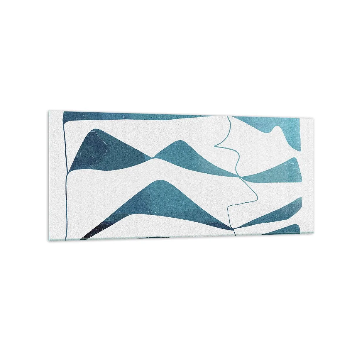 Glastavla - Bild på glas - Abstraktion: en turkos förening - 120x50 cm