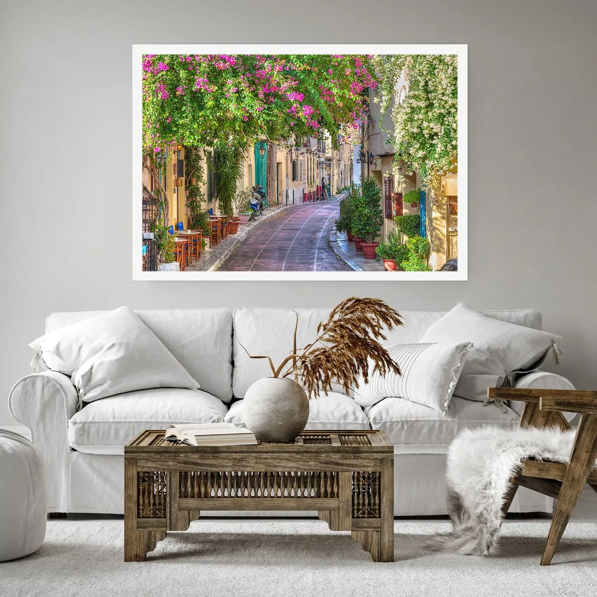 Affisch - Blommande gata - 100x70 cm