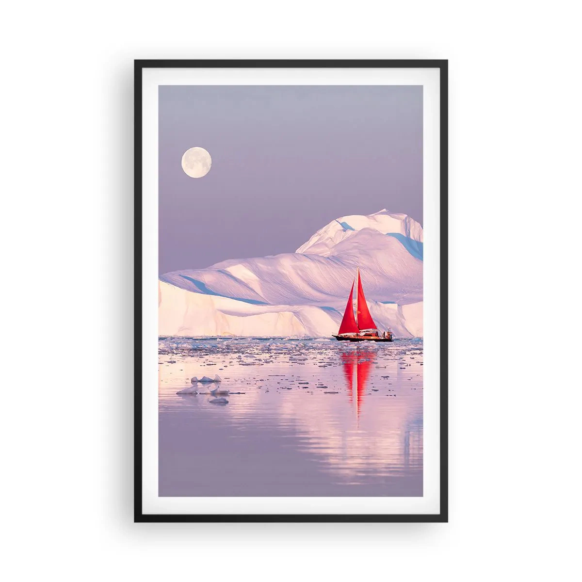 Affisch i svart ram - Seglens glöd, isens kyla - 61x91 cm
