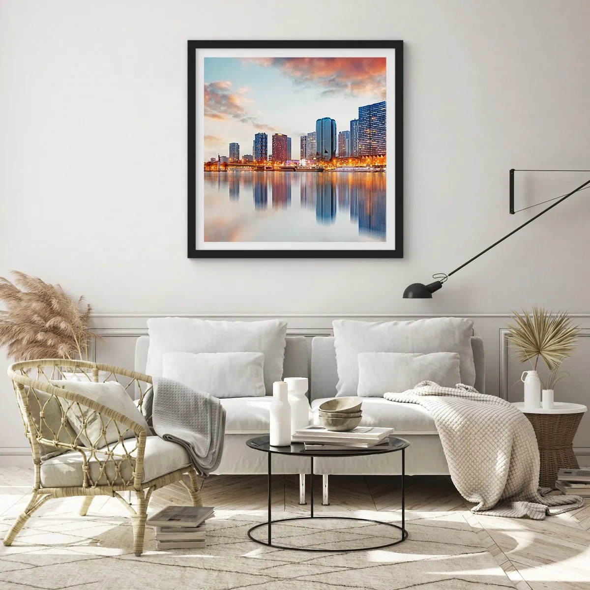 Affisch i svart ram - Paris monumentala lugn - 30x30 cm