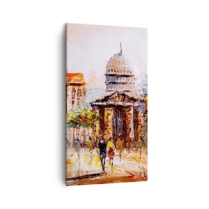Canvastavla - Bild på duk - Promenad i Paris - 45x80 cm
