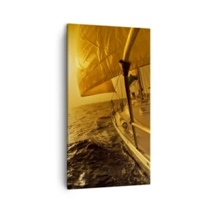 Canvastavla - Bild på duk - Gyllene kväll efter en färgrik dag - 45x80 cm