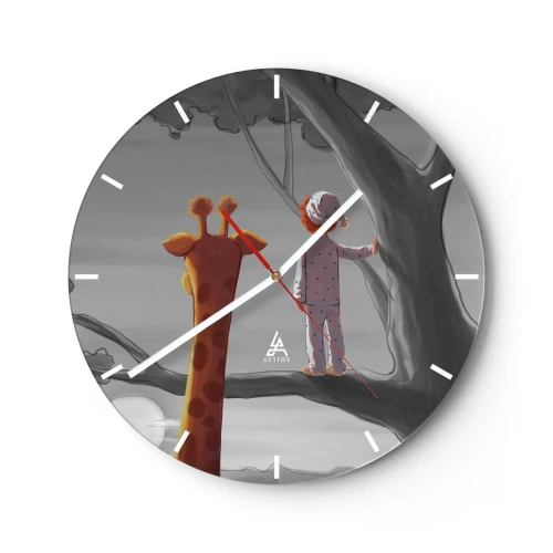 Väggklocka - Klocka på glas - Det händer på riktigt - 40x40 cm