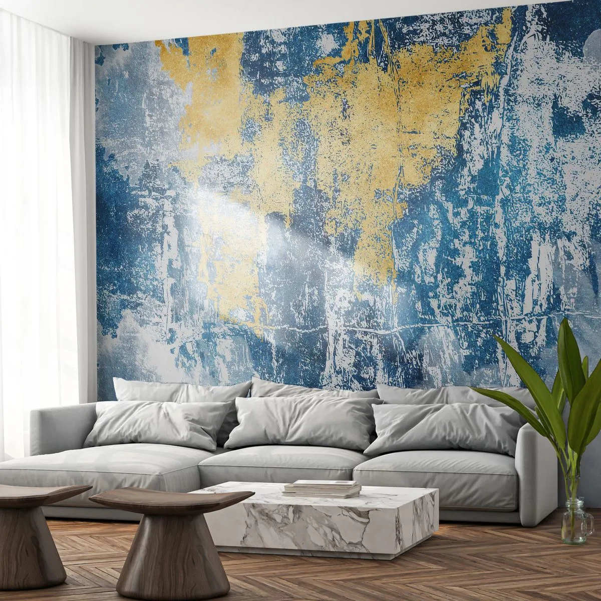 Fototapet Premium Sand - En väderfylld abstraktion - Abstraktion, Bit, Fläckar - 350x256 cm