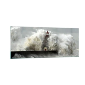 Glastavla - Bild på glas - Havets ilska - 100x40 cm