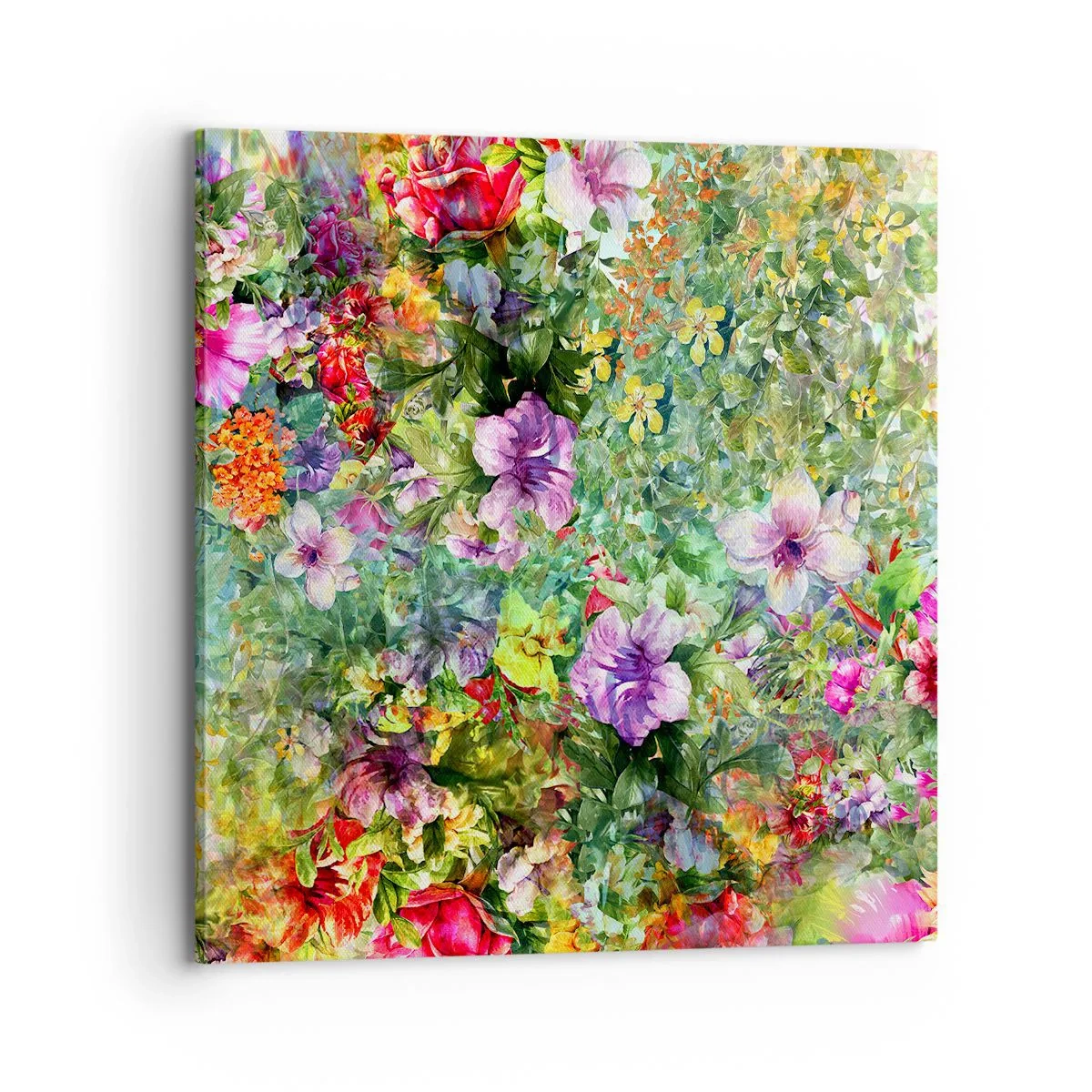 Canvastavla - Bild på duk - Ta en dopp i blommorna - 70x70 cm